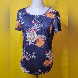 Floral Navy Women's Nursing Top